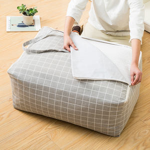 Sacs de couette en coton et lin imprimés Sacs de rangement pour couvertures et couettes avec fermetures à glissière et poignées renforcées Sacs fourre-tout pour <span class=keywords><strong>movin</strong></span> - Product Image 3