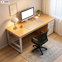 Bureau d'ordinateur ergonomique moderne en bois JIUSHUN pour le bureau à domicile avec armoire de rangement