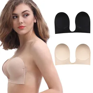 슈퍼 통기성 속옷 Strapless 보이지 않는 실리콘 접착제 브래지어 여자 브래지어