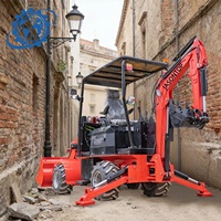 Mini Excavator Loader Backhoe Dengan Outrigger Hidrolik untuk Lokasi Kerja Sempit