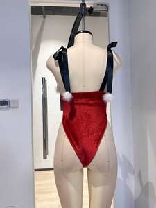 <span class=keywords><strong>Combinaison</strong></span> en velours <span class=keywords><strong>rouge</strong></span> satiné pour femme Under Lulu Custom, <span class=keywords><strong>combinaison</strong></span> une pièce exotique avec découpe en strass, tenue de danseuse - Product Image 4