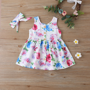 Ropa de Bebé, Vestidos de Fiesta Unisex para Niños, Vestidos de Verano con Flores y Mangas Cortas de Ángel, Venta al por Mayor - Product Image 6