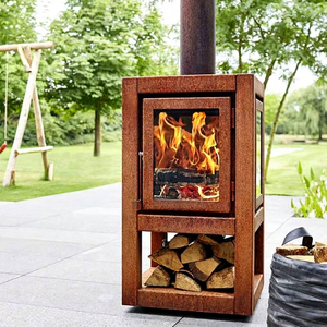 Corten Steel Natural Rust CE Certified Portable Outdoor Modern Freestanding Dome Shape Powder Coated <b>Log</b> Burner Outdoor Heating - Product Image 1