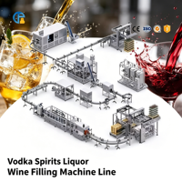 Ligne de production de mise en bouteille automatique de vin, de whisky, de vodka, d'alcool et de jus de fruits chinoise, certifiée CE ISO, avec machine de remplissage, de lavage et de bouchage, en acier inoxydable SUS304, PLC
