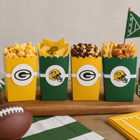 Boîtes à popcorn miniatures pour équipes de football, en carton alimentaire, emballage alimentaire personnalisé avec logo d'équipe pour fête d'anniversaire, soirée cinéma