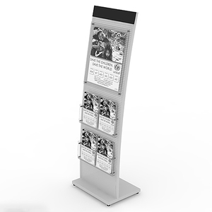 Expositor de Folletos A4 Personalizado de Múltiples Niveles, Estante Móvil de Acrílico y Metal con Ruedas para Librerías y Exposiciones - Product Image 4