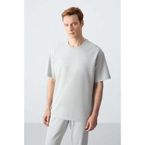 Ensemble de survêtement basique pour homme en coton texturé épais et doux, coupe oversize - 85261 - Stone/rock - Product Image 6