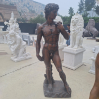 Sculpture de figure masculine grandeur nature en bronze de style Renaissance, sur mesure, avec moulage, pour projets de jardinage et d'art public