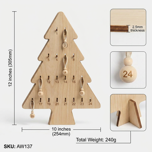 Albero dell'Avvento <span class=keywords><strong>in</strong></span> <span class=keywords><strong>Legno</strong></span> Artigianale per <span class=keywords><strong>Natale</strong></span> |   Calendario conto alla rovescia <span class=keywords><strong>di</strong></span> 24 giorni con ganci |   Decorazioni Natalizie Tagliate al Laser - Product Image 3