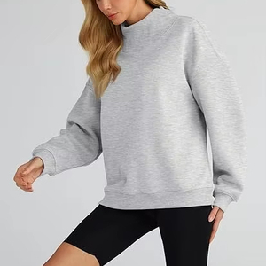 Phụ Nữ Của Quá Khổ Dệt Kim Cao Cổ Dài Tay Áo Hoodies Mùa Thu Thời Trang Trang Phục Tùy Chỉnh Với Phía Trước Logo - Product Image 3