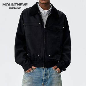 Unisex <strong>Chore</strong> <strong>Jacket</strong> 100% Cotton Breathable Eco-Friendly Windproof Garment Dyed with Zipper Front Spring Casual ODM OEM - Product Image 3