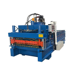 Lámina de Techo Trapezoidal de Alta Precisión para Tejas Esmaltadas, Máquina de Doble Capa con Control PLC, Corte Hidráulico y Motor con Rodamientos - Product Image 1