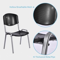 Chaise de bureau confortable en maille avec accoudoirs résistants aux chocs, structure en acier anti-basculement et siège respirant pour poste de travail