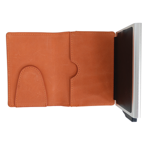 Premium Leather <b>RFID</b>-<b>Blocking</b> Anti-Theft Short <b>Wallet</b> Nylon Lining Unisex Business Card Holder - Product Image 2