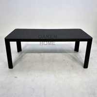 Table à manger rectangulaire en chêne noir minimaliste OAKEN, table à dîner simple en bois pour la maison, meubles de salle à manger