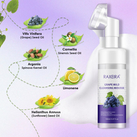 Mousse nettoyante pour le visage personnalisée avec marque privée Vitamine C Extrait de Vitis Vinifera Huile de pépins de raisin Gel mousse nettoyant pour le visage