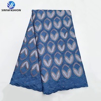 Nouveau Tissu Sinya en Coton Suisse Perforé de Haute Qualité, Couleur Laser, Exempt d'Inspection, Matière Douce pour Robe Femme Africaine