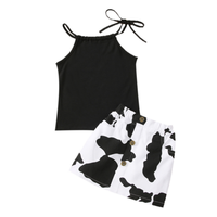 Vêtements pour enfants, vêtements pour filles de 3 ans, pantalon à cloche avec bretelles en coton noir, chemises, ensembles de 2 pièces, vêtements pour fillettes
