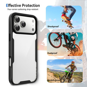 Coque de téléphone portable antichoc en PC <span class=keywords><strong>rigide</strong></span> de 2,0 mm avec pare-chocs souple en TPU coloré et dos transparent pour iPhone 17 16 15 Pro Max - Product Image 5