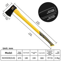 Wynns Tool Hache à main de haute performance pour le travail du bois, la fendage de bois de chauffage, la coupe de bois, la débardage, la coupe d'arbres en montagne et la lutte contre les incendies