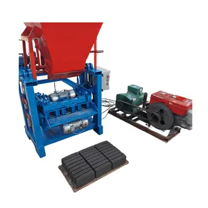 Gerador diesel set-powered KX4-35 semi-automática máquina de tijolos funil Produção de tijolos padrão Cement Block Brick Machine