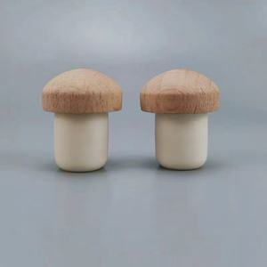 TIANLEI Bouchon de liège de vin réutilisable en forme de T Bouchons de bouteille en caoutchouc en bois avec couvercles et fermetures en aluminium-plastique - Product Image 2