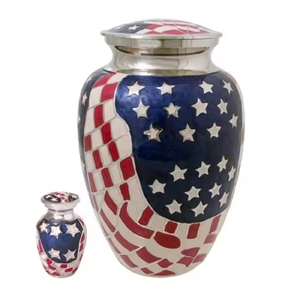 Urne en métal de Style américain traditionnel Durable élégant or argent acier inoxydable fonte d'aluminium pour cendres fournitures funéraires - Product Image 1