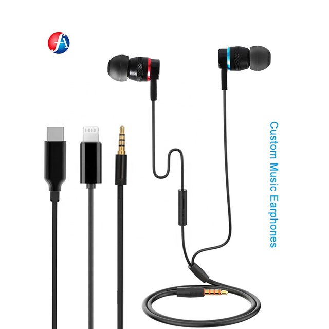 Custom USB-C HD Bass Wired Earphones In-Ear Gaming Earbuds Noise Cancelling Type C Headsets Music Headphones IEM Earphones