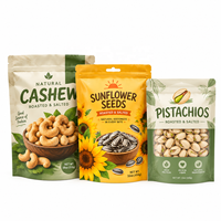 Op maat gemaakte Doypack staande zak met bovenrits voor gedroogd fruit, noten en gemengde noten (pinda's, walnoten, pijnboompitten, cashewnoten) verpakking