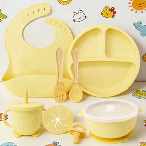 Juego de alimentación para bebés de silicona sin BPA, vajilla de grado alimenticio, kit de vajilla para niños pequeños con logotipo personalizado OEM/ODM - Product Image 5