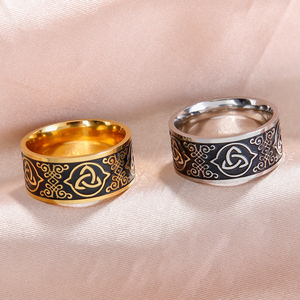 Myshape 2025 Vintage Retro nodo celtico Claddagh anello Triquetra Irish amuleto in acciaio inossidabile <span class=keywords><strong>fedi</strong></span> <span class=keywords><strong>nuziali</strong></span> gioielli moda donna - Product Image 3