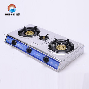 Estufa de Gas de Acero Inoxidable Besse de 3 Quemadores con Llama Azul e Ignición Piezoeléctrica para Uso Doméstico en la Cocina - Product Image 2