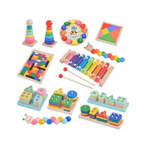 Jouets éducatifs en bois pour bébés et jeunes enfants : Piano à 8 notes, Tour arc-en-ciel, Quatre colonnes - Product Image 3