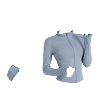 Veste de sport décontractée de haut de yoga de fitness amincissante respirante à haute élasticité avec col montant