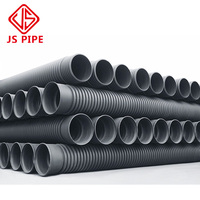 Tuyau de drainage en PE corrugé à double paroi HDPE SN4 SN8 SN16 18 pouces, tuyau de drainage en plastique HDPE