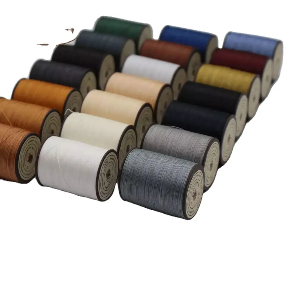 0.55mm 120m Vòng sáp chủ đề cho may da Polyester chủ đề cho máy may Nylon chủ đề