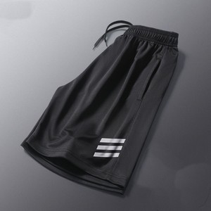 Shorts de basket-ball pour hommes, noirs, à séchage rapide, en polyester, taille élastique, pour la course à pied, la remise en forme, l'entraînement, les sports décontractés - Product Image 1