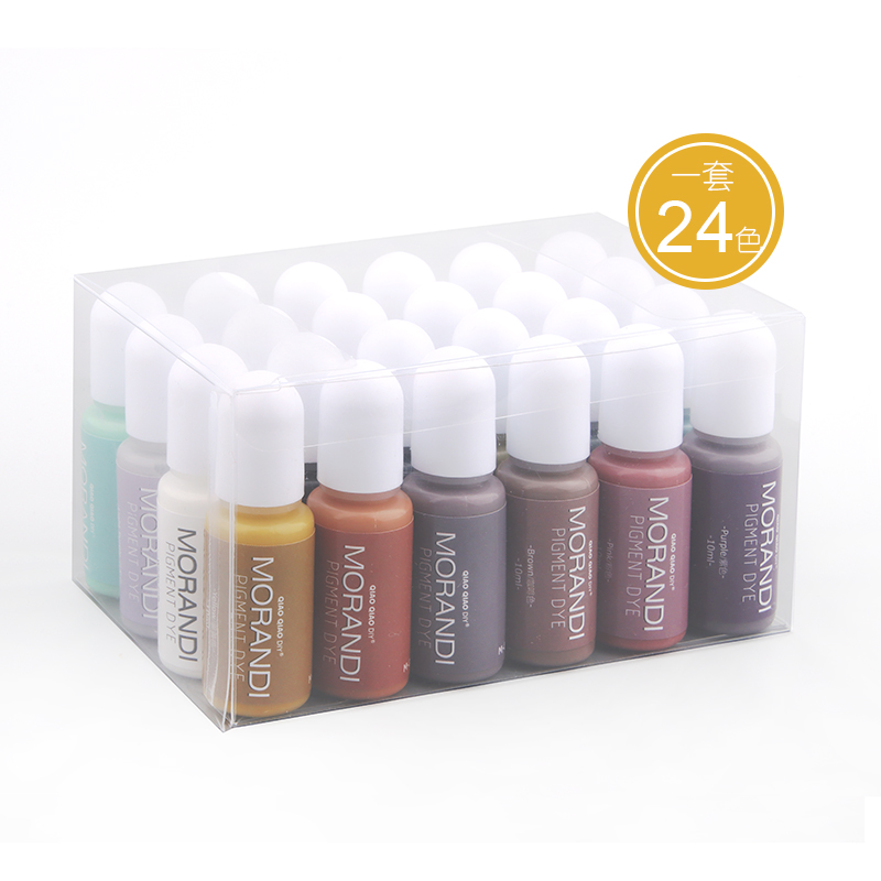 Qiaoqiaodiy Ondoorzichtige Vloeistof 24 Kleuren Donkere Kleur Hars Morandi Pigment Set Kit