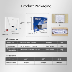 Calentador de Agua Eléctrico Instantáneo sin Tanque de 5500W, Control Táctil, Protección Contra Fugas IPX4, para Uso en Hogar, Hotel y Autocaravana - Product Image 6