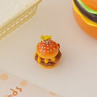 Porte-clés hamburger 3D fait main, nouveau modèle tendance, breloques cheeseburger et burger pour sacs, mini-aliments