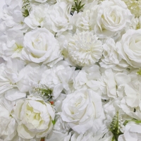 Panel de Pared de Flores Artificiales de Hortensias y Rosas de Seda Blancas para Bodas, San Valentín y Eventos Navideños