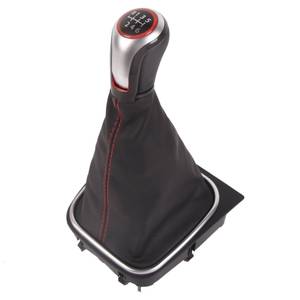 Automatischer Manueller Schaltknauf mit LED, Ganghebel aus Leder und Stahl Abdeckung für VW Arteon Polo T7 Vento Golf 3 6 Mk5 Mk6 7 - Product Image 5