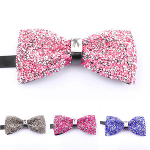 Noeud papillon populaire de mode de couleur unie avec <span class=keywords><strong>strass</strong></span> cristal de vente <span class=keywords><strong>en</strong></span> gros - Product Image 2
