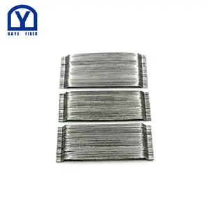 Dia 0,65 x 60mm 1100MPa Hooked End Low Carbon Drawn Collated Steel Fibre Corrugated Glued Concrete Steel Fiber