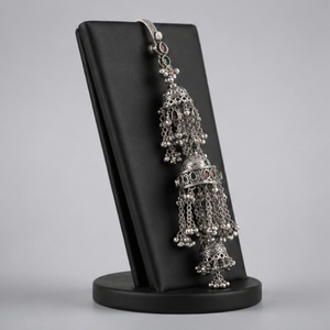 Pendentif ethnique traditionnel en argent 925 fait main pour mariée, ornement suspendu, cadeau de mariage pour femme, collection festive - Product Image 2