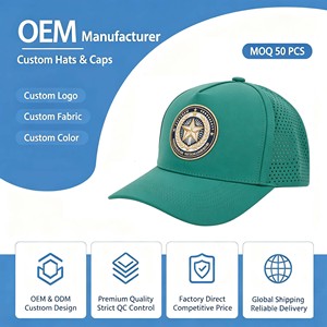 Custom Logo High Quality 5 Panel Waterproof <b>Running</b> Laser Cut Hole Perforated Hat Snapback Camouflage Cap - Product Image 1
