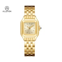 Jam Tangan Wanita OEM Custom Made Mini Square Crown Drill Stainless Steel Analog Fashion MOQ Rendah Mewah Sport Sederhana Minimalis