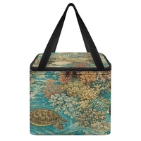 Sac à lunch isotherme personnalisé imprimé avec un motif de vagues corallines, océan côtier, pour transporter les aliments