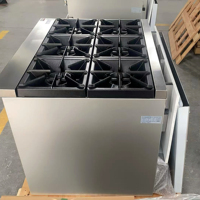 Équipement de cuisine commercial, cuisinière à gaz en acier inoxydable à 6 brûleurs avec four, cuisinière à gaz pour hôtel
