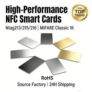 CLF CLF-C260110CLF Carte NFC Métallique Étanche Programmable ISO 13,56 MHz pour Contrôle d'Accès Invisible 215 Noir Mat/Brossé - Product Image 1